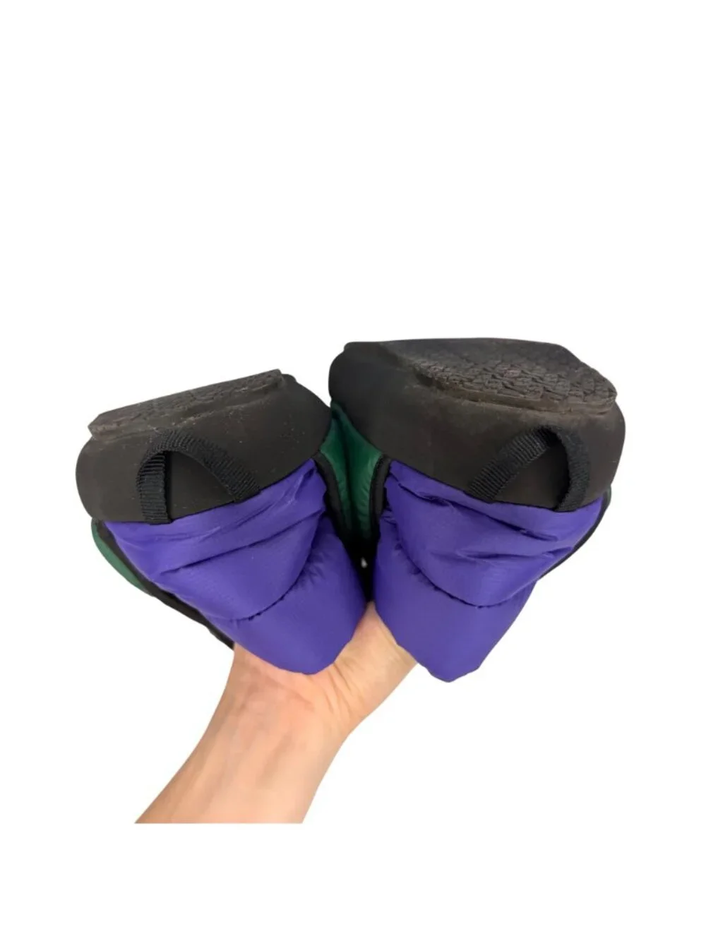 The North Face Green/Purple Puffer Thermoball Traction Winter Booties Youth sz6